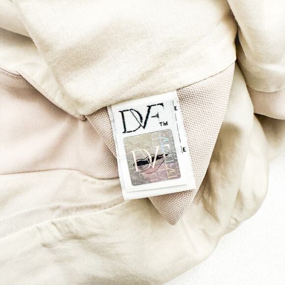 DVF Emme Soft Canvas Cream Black Pleated Silk Mini Skirt Size 4 MINT - Picture 4 of 8